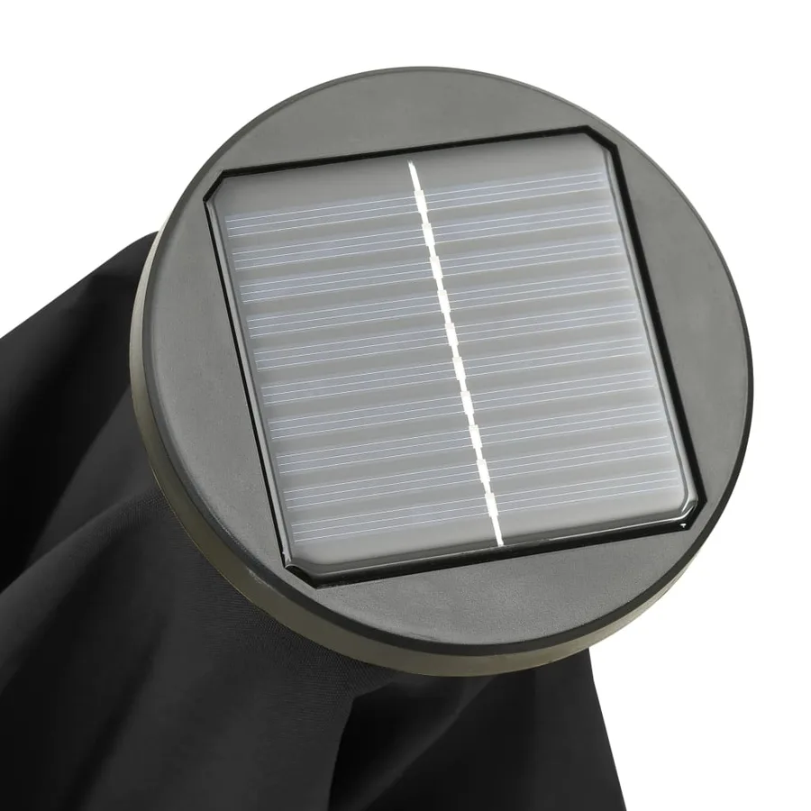 Parasol de jardin avec lumières LED noir 200x211 cm aluminium - 8