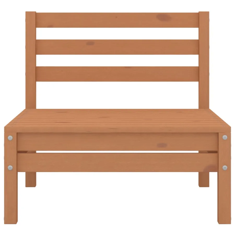 Salon de jardin 6 pcs Marron miel Bois de pin massif - 8