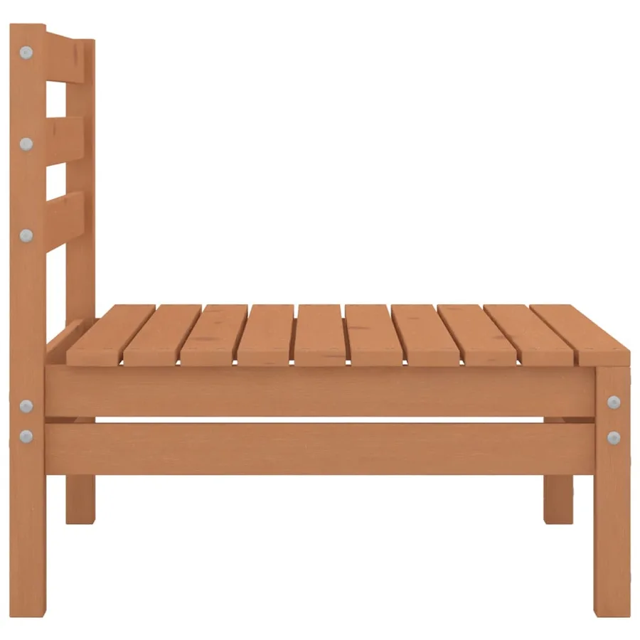 Salon de jardin 6 pcs Marron miel Bois de pin massif - 9