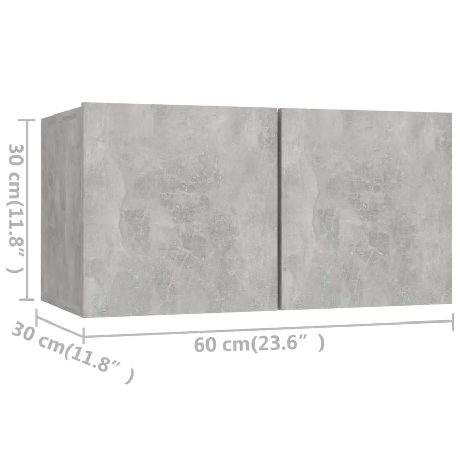 Meubles TV 8 pcs Gris béton Bois d'ingénierie - 5