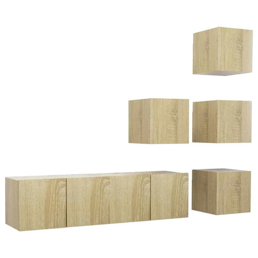 Ensemble de meubles TV 6 pcs Chêne sonoma Bois d'ingénierie - 2