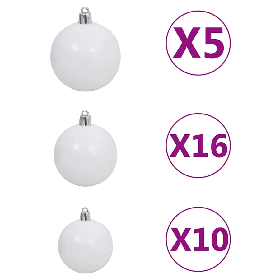 Arbre de Noël artificiel pré-éclairé et boules noir 240 cm PVC - 9