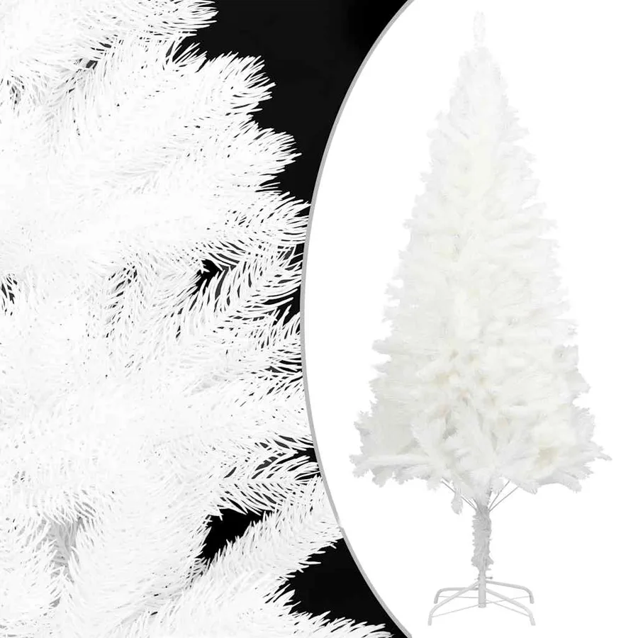 Arbre de Noël artificiel pré-éclairé et boules blanc 150 cm - 2