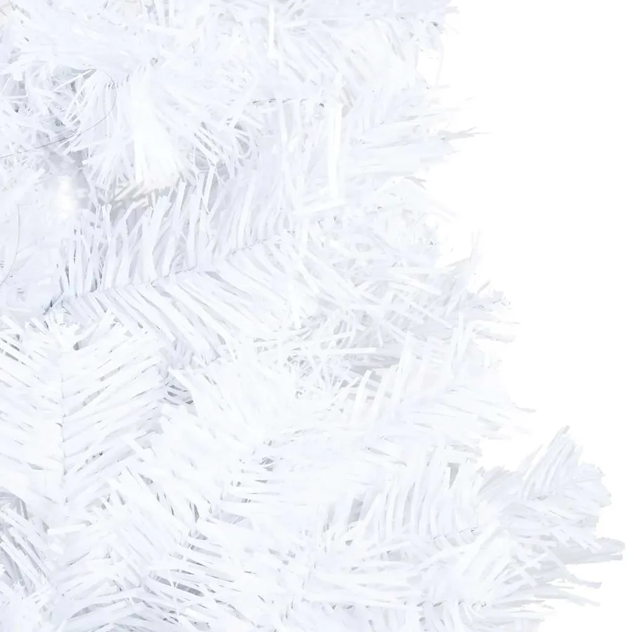 Arbre de Noël artificiel pré-éclairé et boules blanc 120 cm PVC - 11