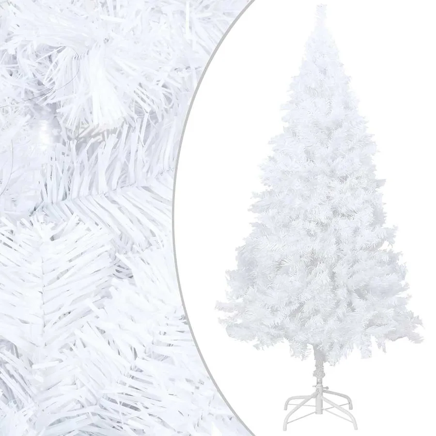 Arbre de Noël artificiel pré-éclairé et boules blanc 120 cm PVC - 2