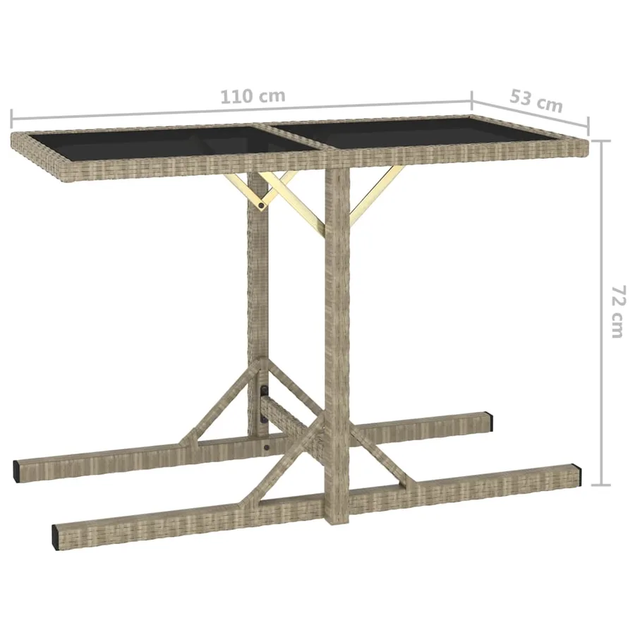 Ensemble à manger de jardin 3 pcs Beige - 17