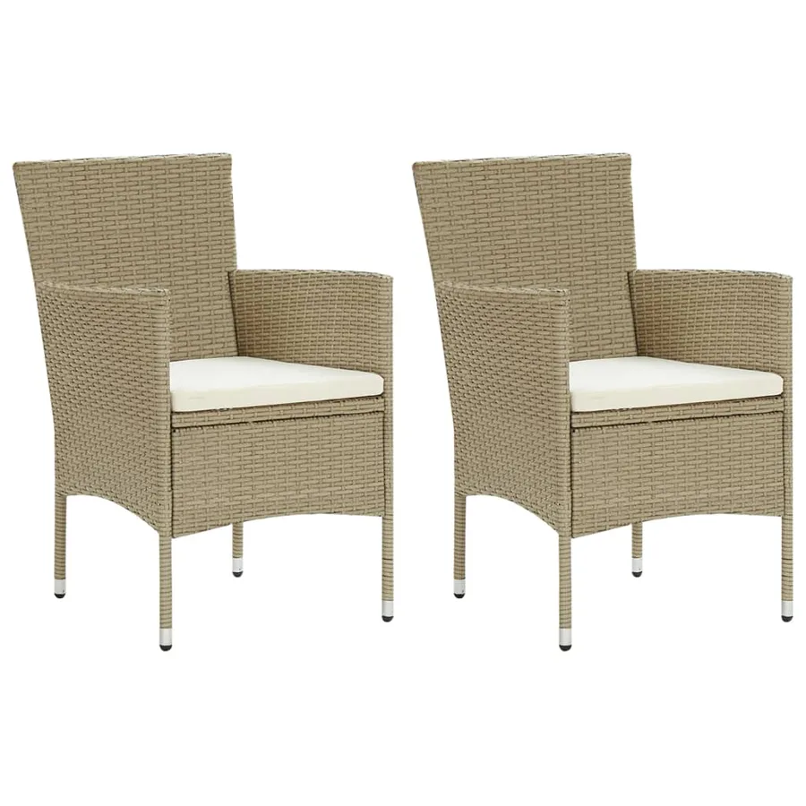Ensemble à manger de jardin 3 pcs Beige - 3