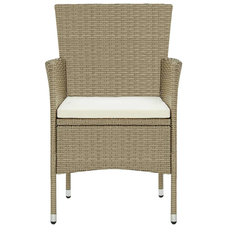 Ensemble à manger de jardin 3 pcs Beige - 6