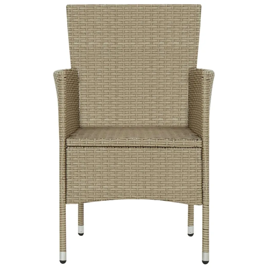 Ensemble à manger de jardin 3 pcs Beige - 7