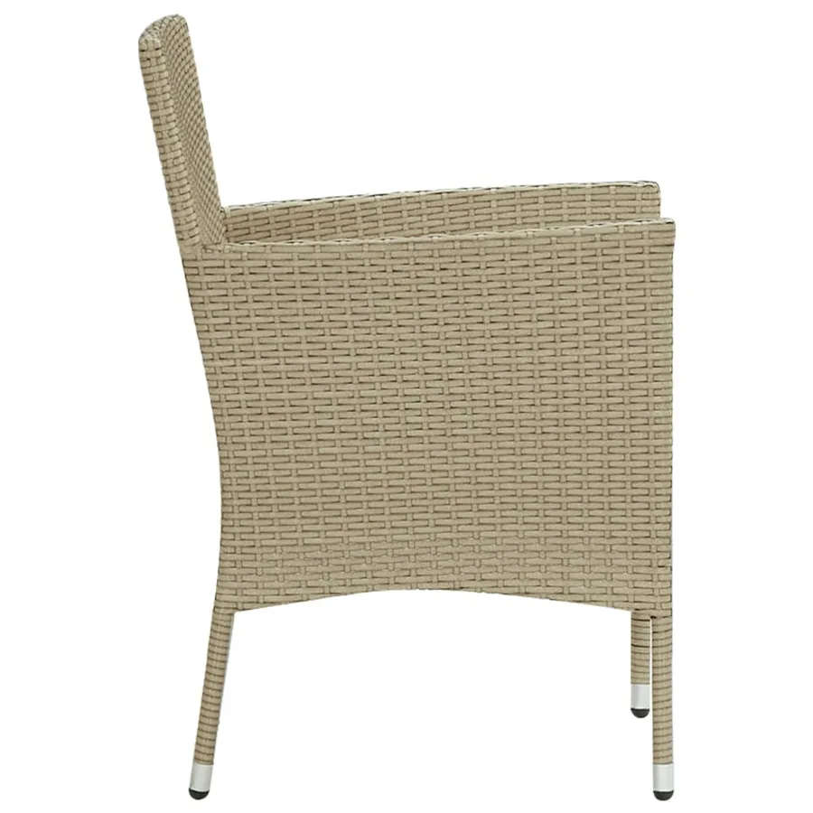 Ensemble à manger de jardin 3 pcs Beige - 8