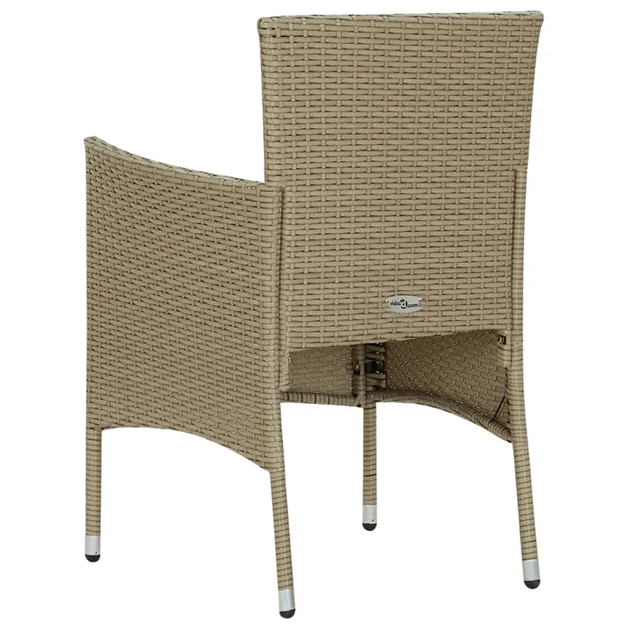 Ensemble à manger de jardin 3 pcs Beige - 9