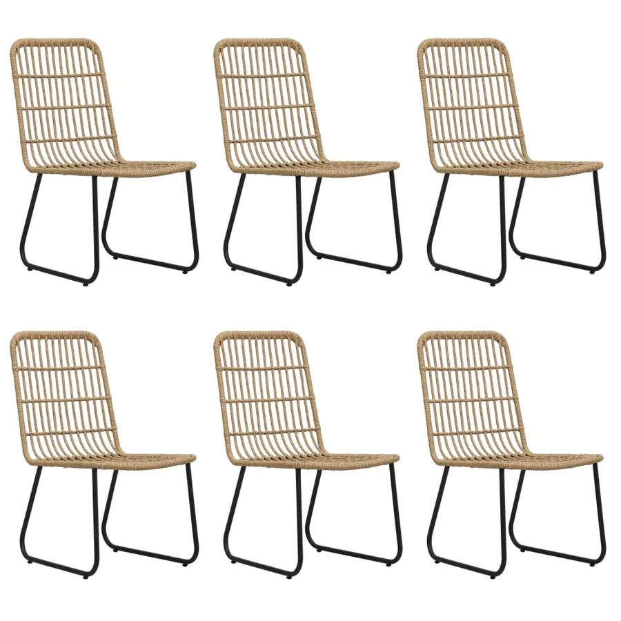 Ensemble à manger d'extérieur 7 pcs résine tressée et verre - 6