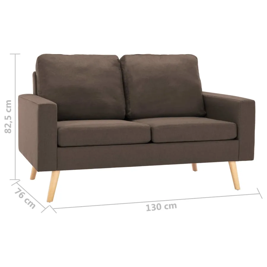 Ensemble de canapés 2 pcs Tissu Marron - 10