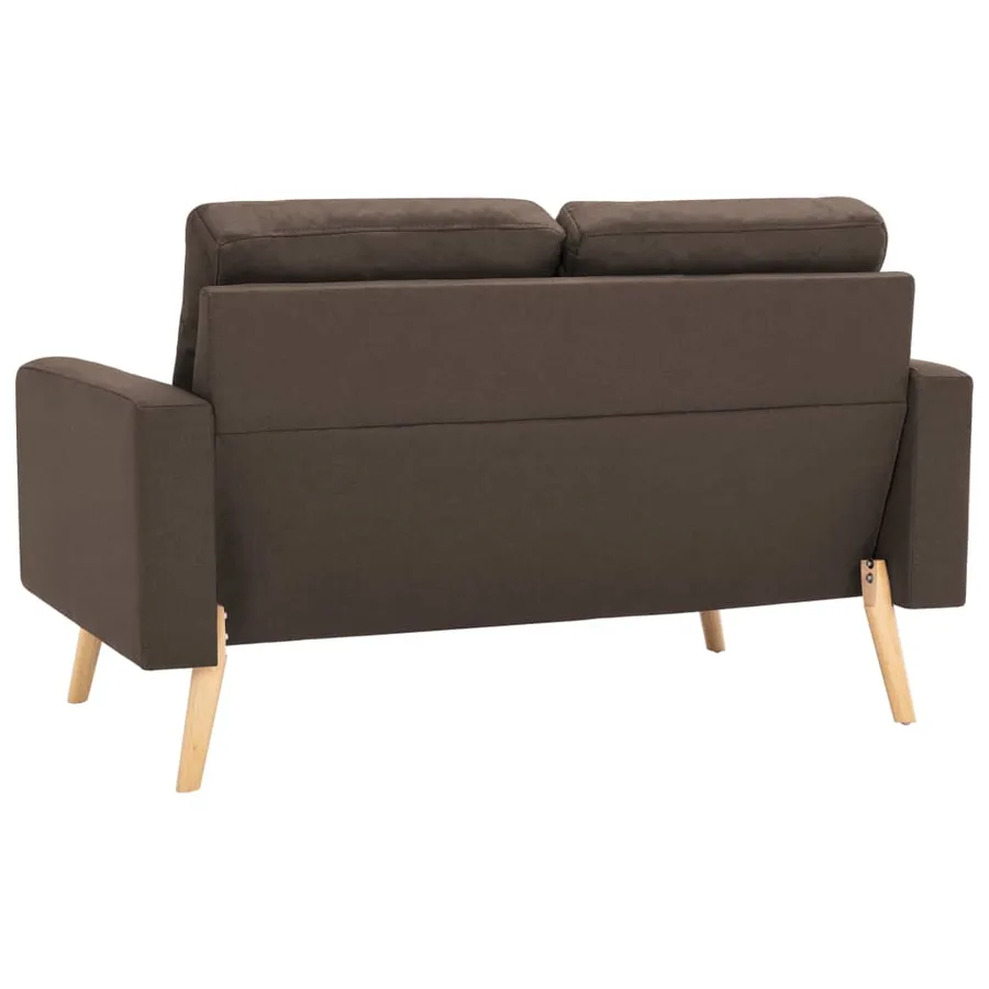 Ensemble de canapés 2 pcs Tissu Marron - 4