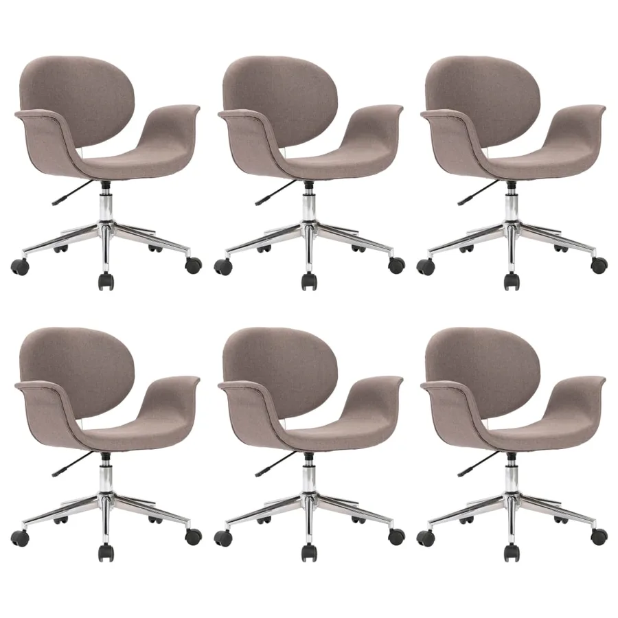 Chaises pivotantes à manger lot de 6 taupe tissu - 2