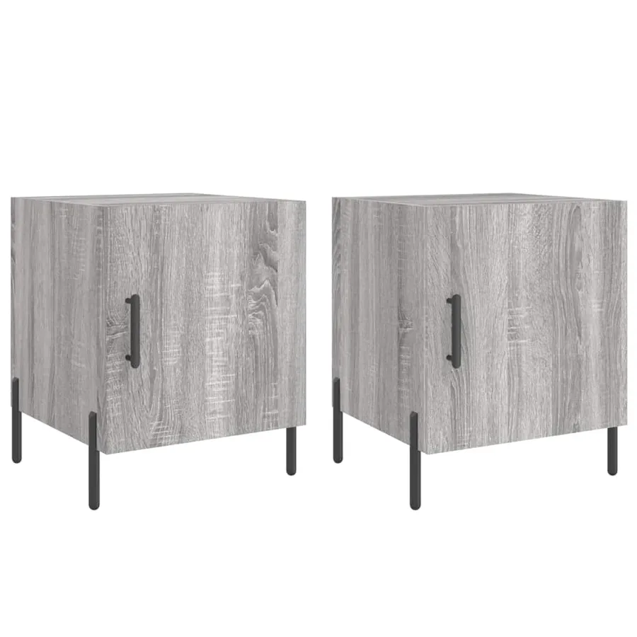 Tables de chevet 2 pcs sonoma gris 40x40x50cm bois d'ingénierie - 2