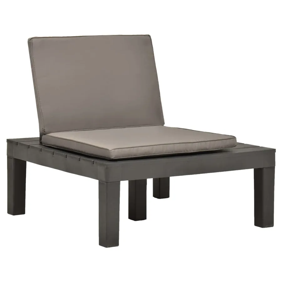 Chaises de salon de jardin et coussins 4pc Plastique Anthracite - 2