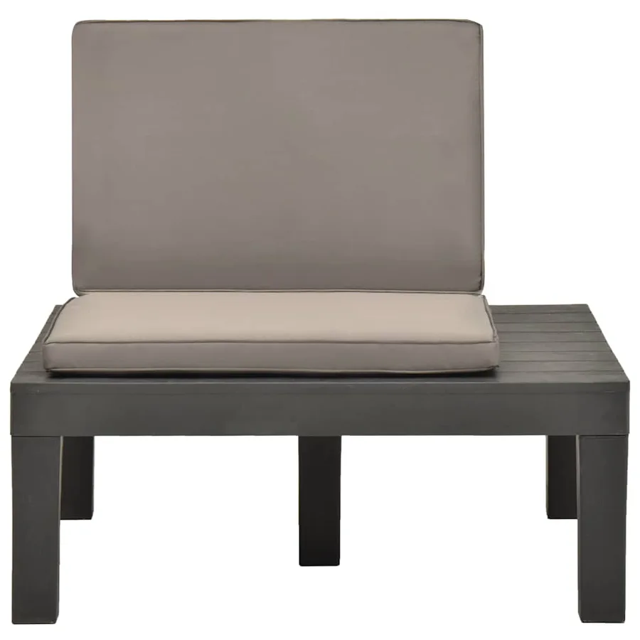Chaises de salon de jardin et coussins 4pc Plastique Anthracite - 3