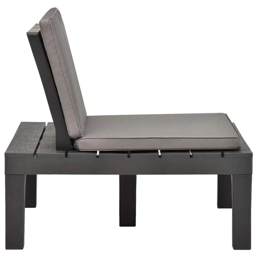 Chaises de salon de jardin et coussins 4pc Plastique Anthracite - 4