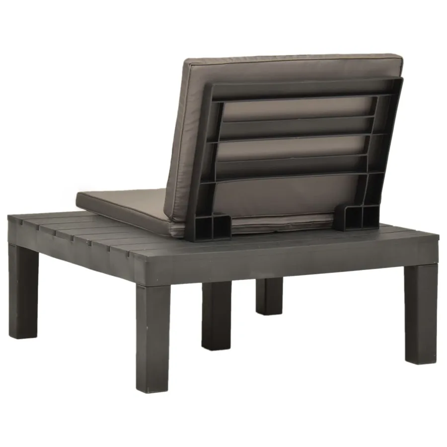 Chaises de salon de jardin et coussins 4pc Plastique Anthracite - 5