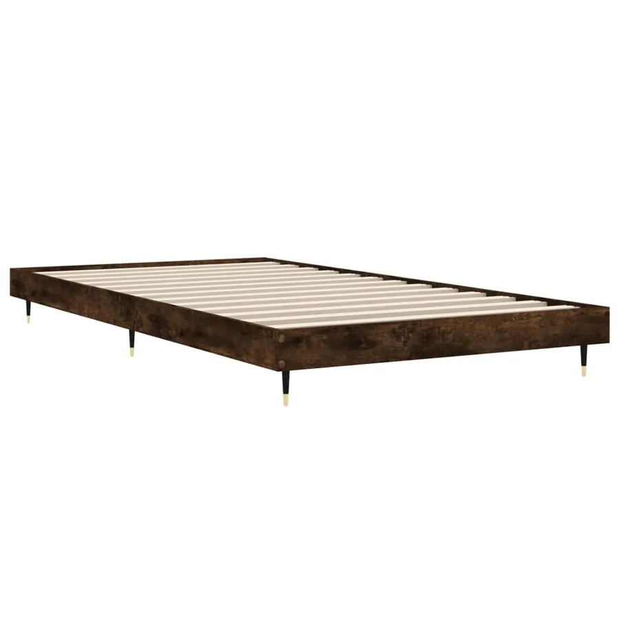 Cadre de lit sans matelas chêne fumé 90x190cm bois d'ingénierie - 5