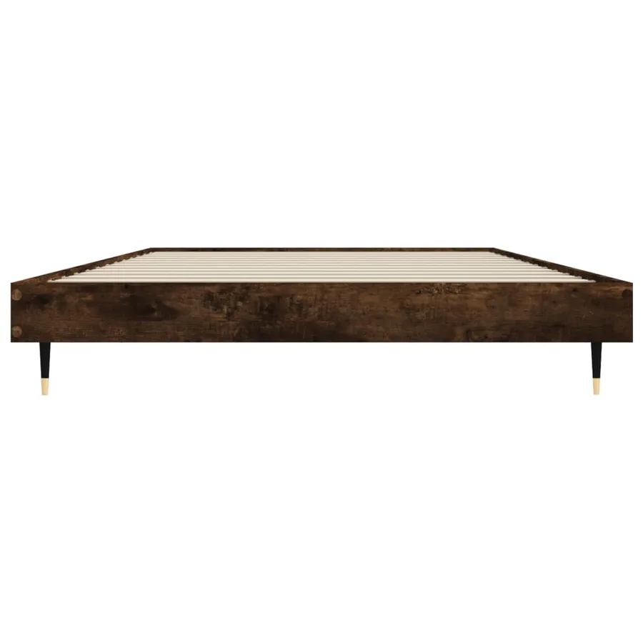 Cadre de lit sans matelas chêne fumé 90x190cm bois d'ingénierie - 6