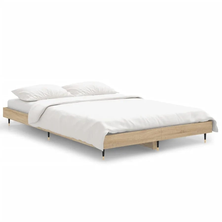 Cadre de lit sans matelas chêne sonoma 120x190 cm - 2
