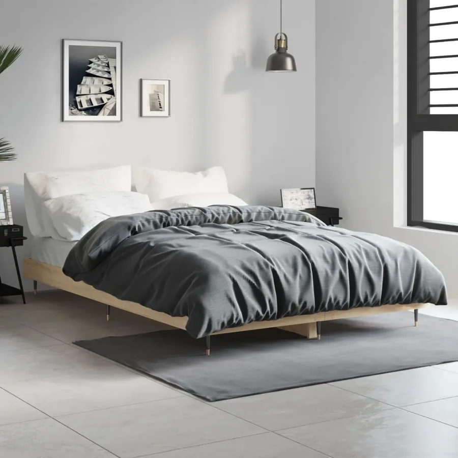 Cadre de lit sans matelas chêne sonoma 120x190 cm - 3