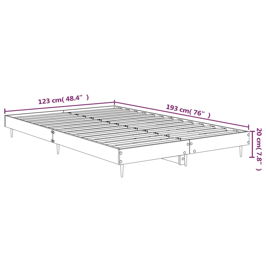 Cadre de lit sans matelas chêne sonoma 120x190 cm - 9