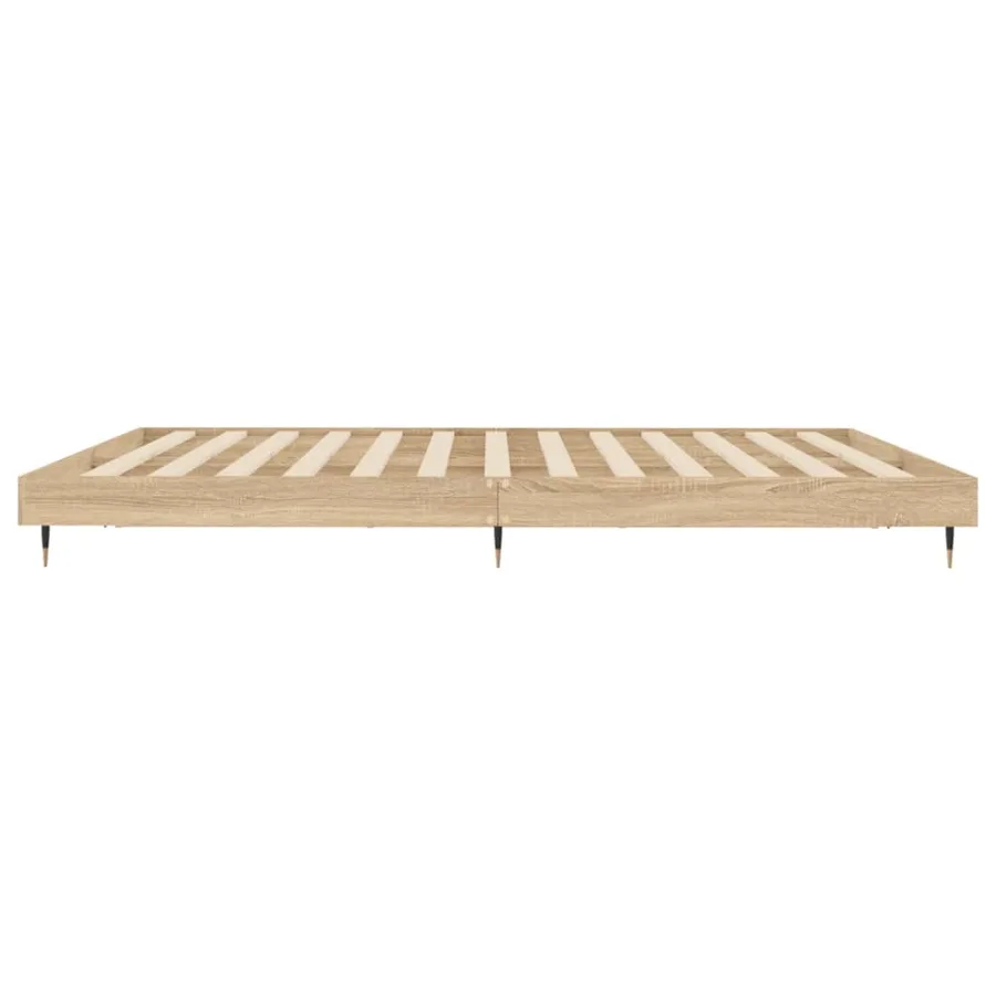 Cadre de lit sans matelas chêne sonoma 140x200 cm - 7