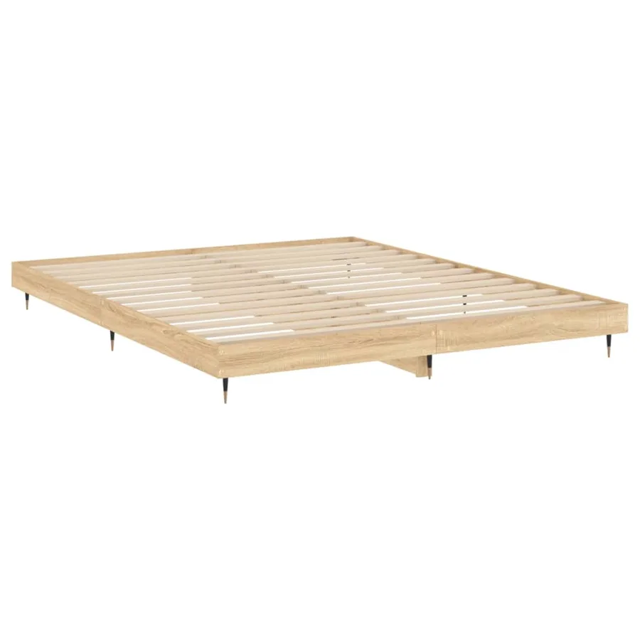 Cadre de lit sans matelas chêne sonoma 200x200 cm - 5