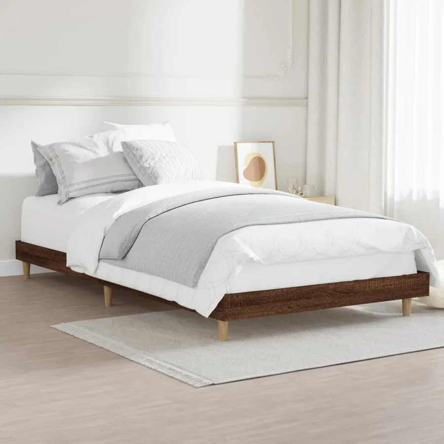 Cadre de lit sans matelas chêne marron 100x200 cm - 4