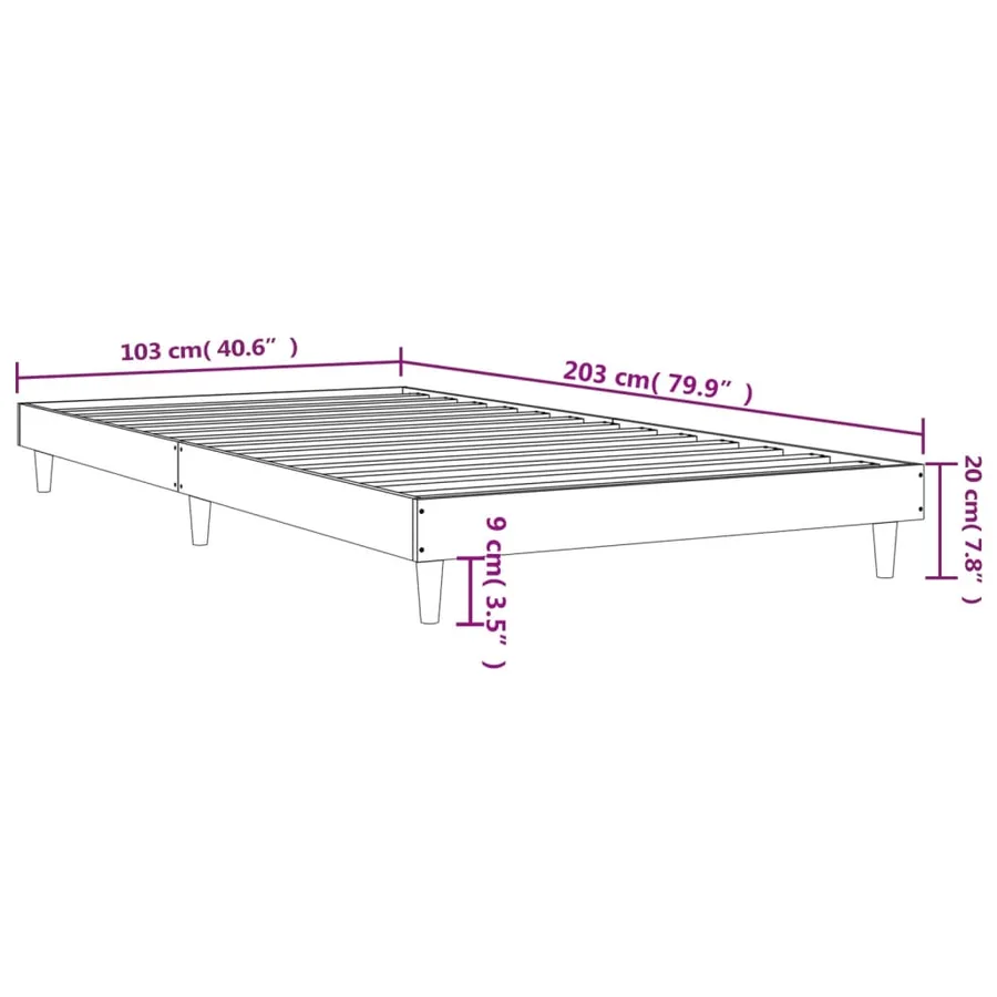 Cadre de lit sans matelas chêne marron 100x200 cm - 9