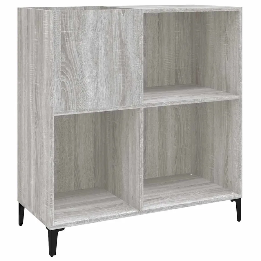 Armoire à disques sonoma gris 84,5x38x89 cm bois d'ingénierie - 2