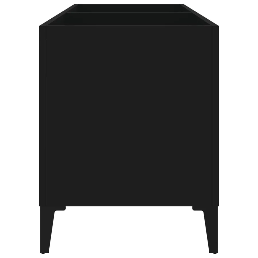 Armoire à disques noir 74,5x38x48 cm bois d'ingénierie - 6