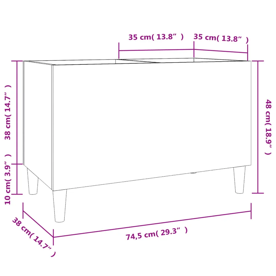 Armoire à disques chêne marron 74,5x38x48 cm bois d'ingénierie - 8