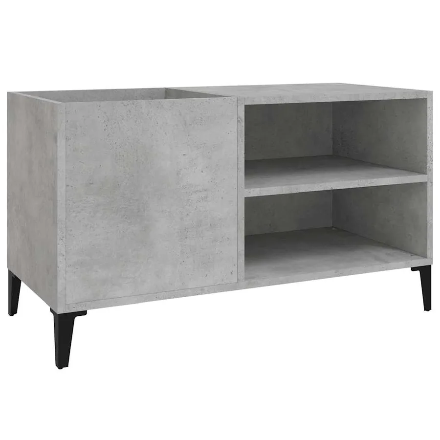 Armoire à disques gris béton 84,5x38x48 cm bois d'ingénierie - 2