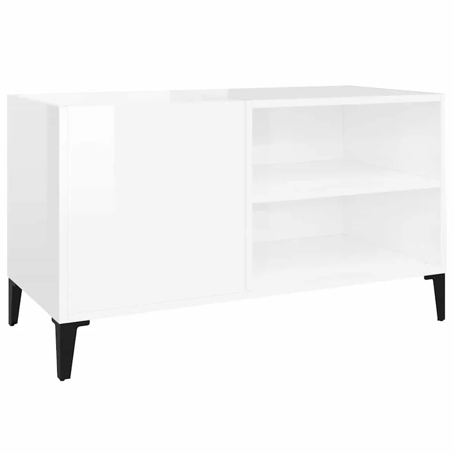 Armoire à disques blanc brillant 84,5x38x48cm bois d'ingénierie - 2