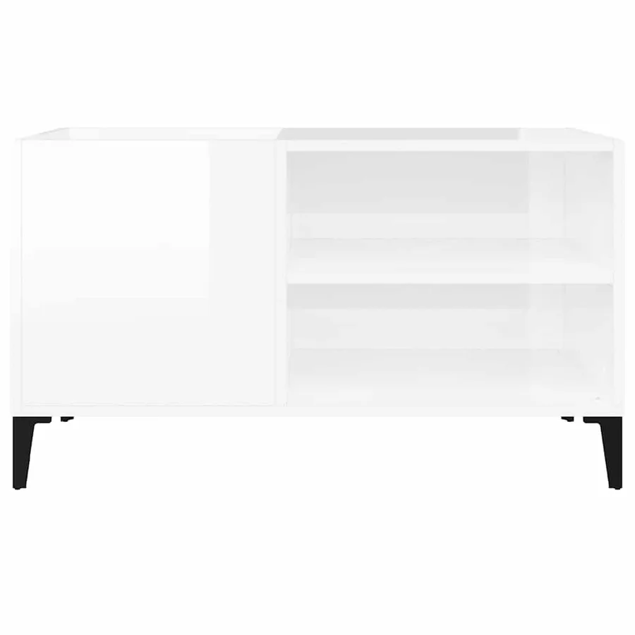 Armoire à disques blanc brillant 84,5x38x48cm bois d'ingénierie - 5