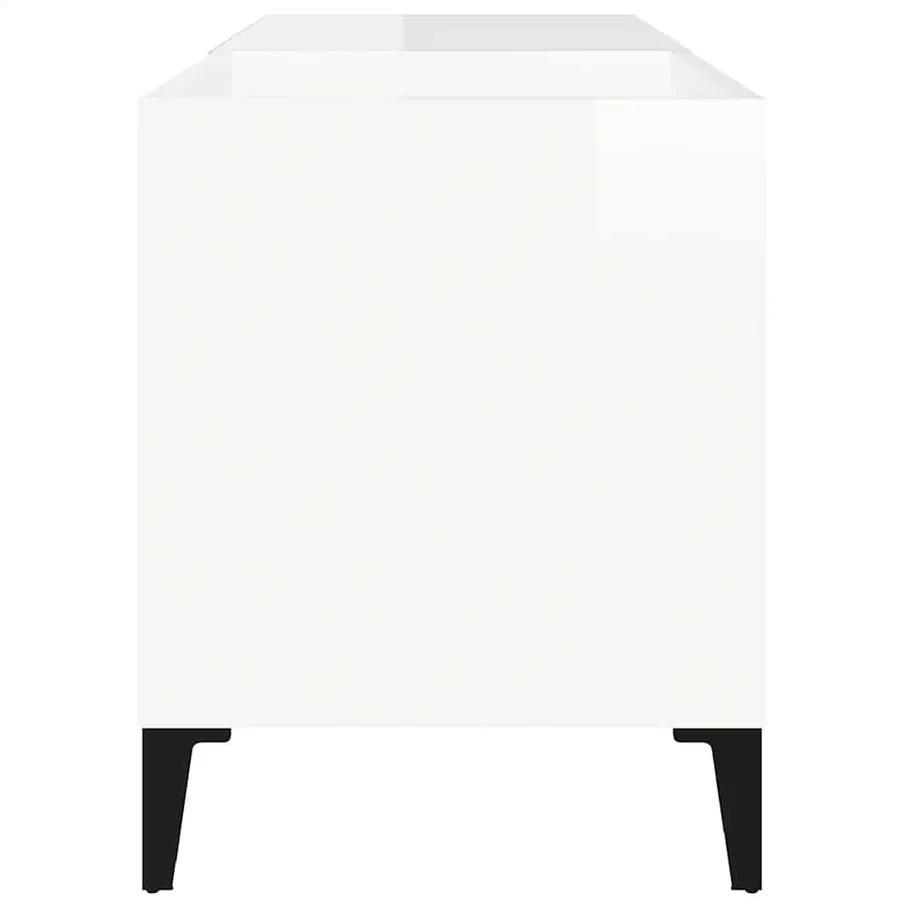 Armoire à disques blanc brillant 84,5x38x48cm bois d'ingénierie - 6
