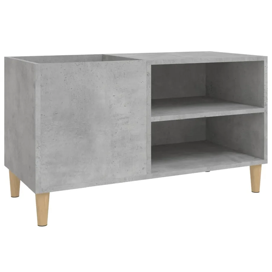 Armoire à disques gris béton 84,5x38x48 cm bois d'ingénierie - 2