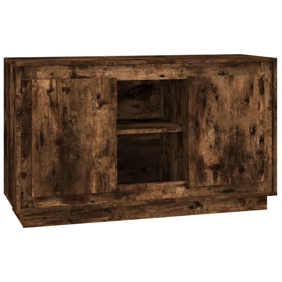 Buffet chêne fumé 102x35x60 cm bois d'ingénierie - 2