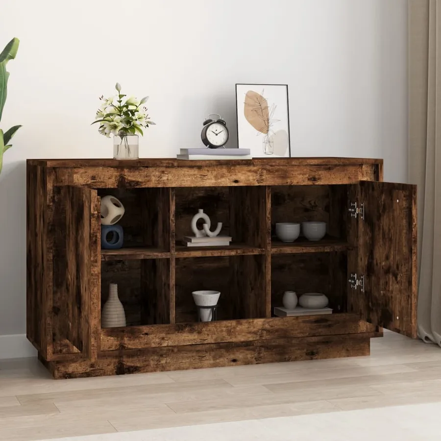 Buffet chêne fumé 102x35x60 cm bois d'ingénierie - 3