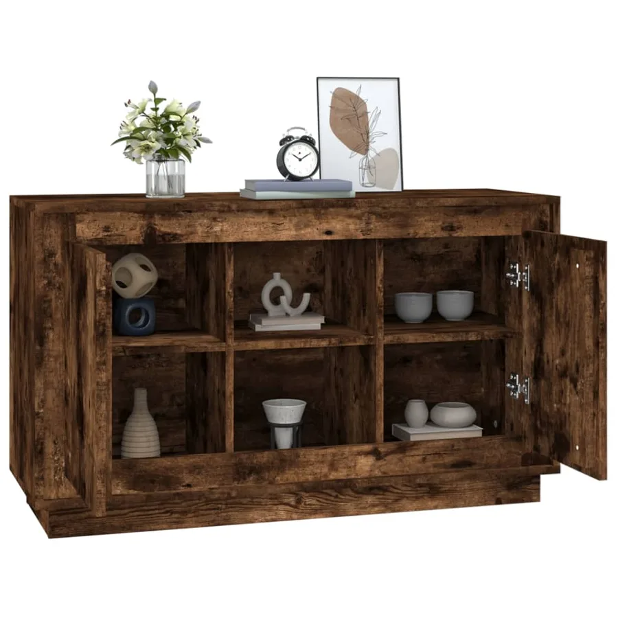 Buffet chêne fumé 102x35x60 cm bois d'ingénierie - 4