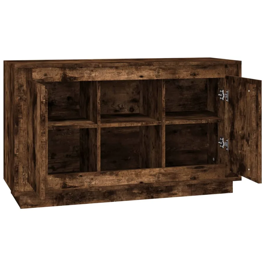 Buffet chêne fumé 102x35x60 cm bois d'ingénierie - 6