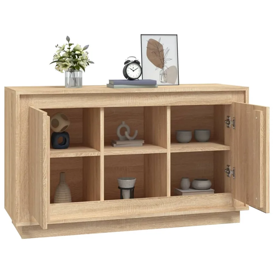 Buffet chêne sonoma 102x35x60 cm bois d'ingénierie - 4