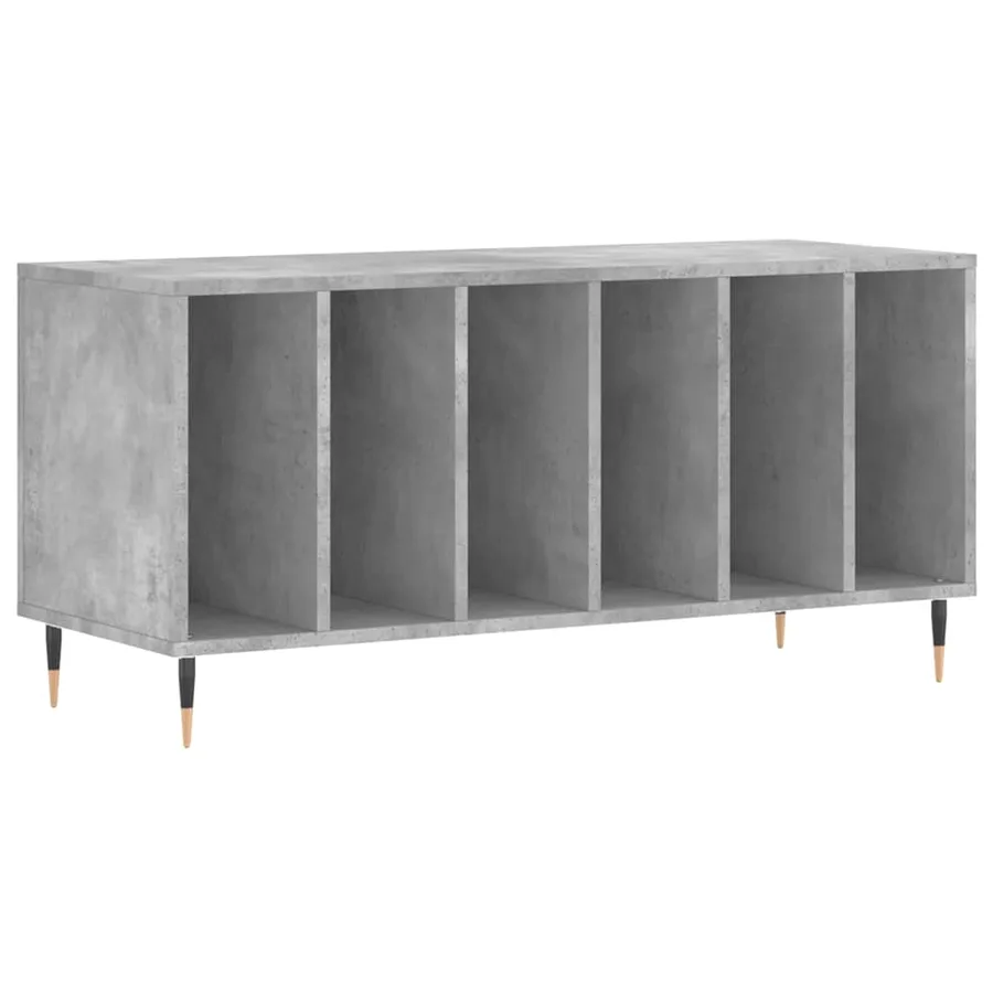 Armoire à disques gris béton 100x38x48 cm bois d'ingénierie - 2