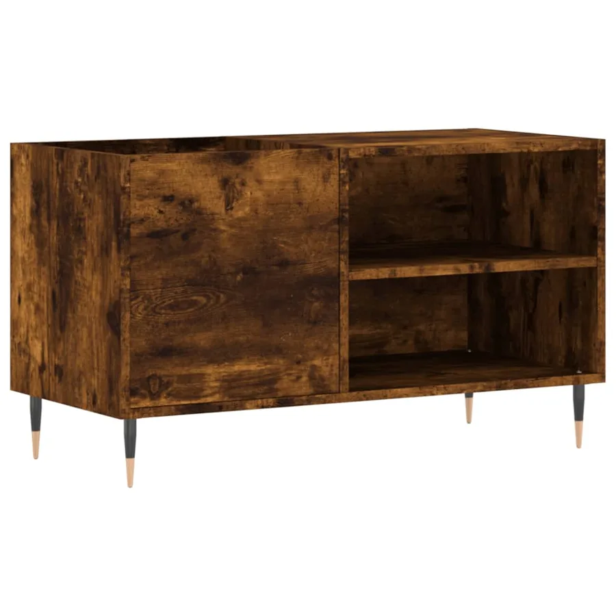 Armoire à disques chêne fumé 85x38x48 cm bois d'ingénierie - 2