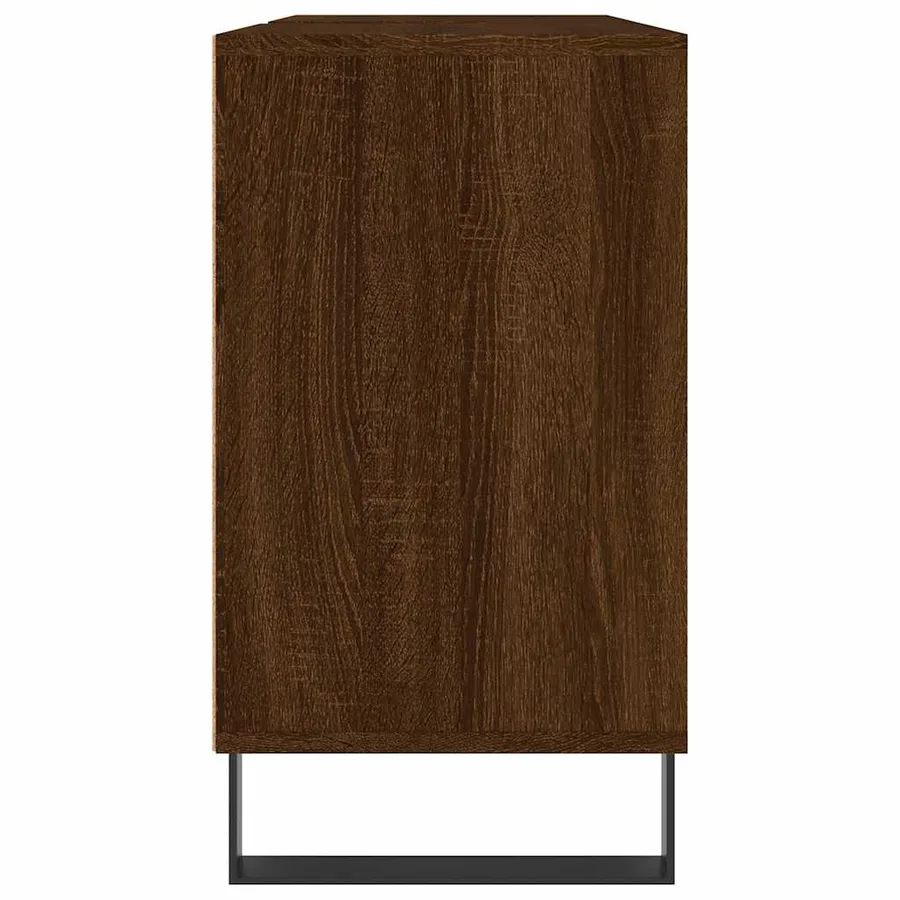 Armoire salle de bain chêne marron 80x33x60cm bois d'ingénierie - 7