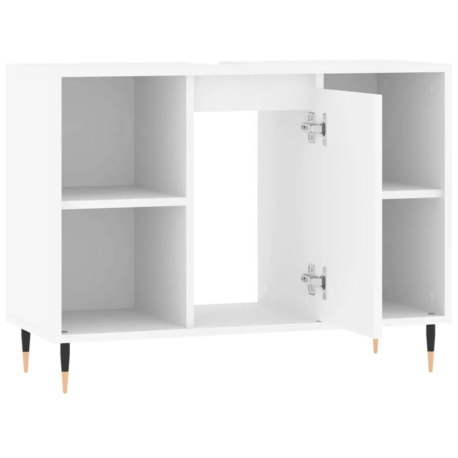 Armoire de salle de bain blanc 80x33x60 cm bois d'ingénierie - 5